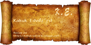 Kakuk Edvárd névjegykártya